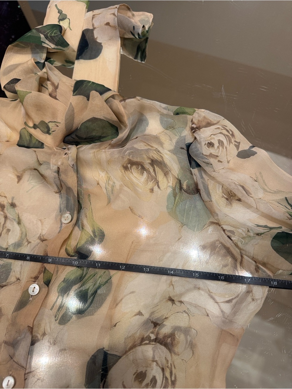 Dolce & Gabbana Vintage 100% Silk Rose Floral Bow Tie Blouse - Picture 4 of 10
